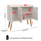 Aparador Buffet Wood Prime 3 Portas Cantinho Café Prateleira