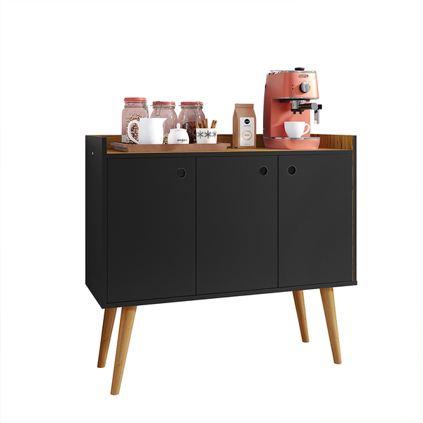 Aparador Buffet Wood Prime 3 Portas Cantinho Café Prateleira