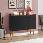 Aparador Buffet Wood Prime 3 Portas Cantinho Café Prateleira