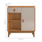 Aparador Café 1 Gaveta Auckland Cedro Off White