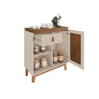 Aparador Café 1 Porta 1 Gaveta Rubi Off White/cedro