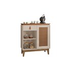 Aparador Café 1 Porta 1 Gaveta Rubi Off White/cedro