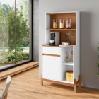 Aparador Café 1 Porta E 1 Gaveta Kyoto Branco Cedro