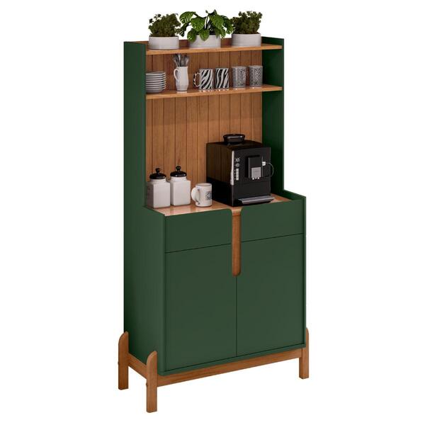 Aparador Café 2 Portas E 2 Gavetas Durbin Verde Oliva Cedro