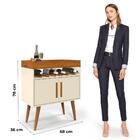 Aparador Café Drink Com Portas  Pés Em Madeira Pinus Off Whit