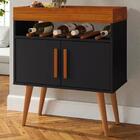 Aparador Café Drink Pés Em Madeira Pinus Preto/caramelo