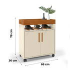 Aparador Cafe Drink Plus Com Rodizio Off / Caramelo (3041acdr)