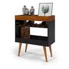 Aparador Café Pés Palito Preto Caramelo Ofertamo Sala Estar