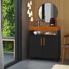 Aparador Café Plus Com Rodízios Preto Caramelo Ofertamo Sala