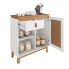 Aparador Café Rubi Branco/noce - Casa D Móveis