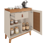 Aparador Café Rubi Off White/noce - Casa D Móveis