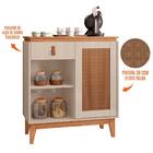 Aparador Café Sala Rubi 1 Porta 1 Gaveta Com Pés De Madeira