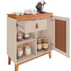 Aparador Café Sala Rubi 1 Porta 1 Gaveta Com Pés De Madeira