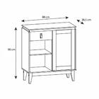 Aparador Café Sala Rubi 1 Porta 1 Gaveta Com Pés De Madeira