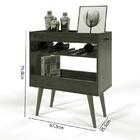 Aparador Café Shot Pés Em Madeira Pinus Off White/caramelo