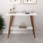 Aparador Caio 90x30 Tampo Mdf 30mm Pé Em Madeira Branco/amade