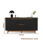 Aparador Cantinho Do Café 2 Portas 2 Gavetas Preto Freijó Fle