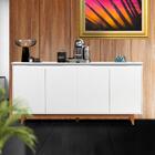 Aparador Cantinho Do Café 4 Portas Branco Freijó Flex Figueir