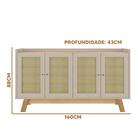 Aparador Cantinho Do Café 4 Portas Carvalho Off White Leblon