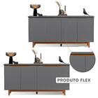 Aparador Cantinho Do Café 4 Portas Cinza Freijó Flex Figueira