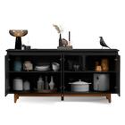 Aparador Cantinho Do Café 4 Portas Preto Freijó Flex Figueira