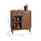 Aparador Cantinho Do Café Célia Efeito Palha Cinza Pérola Ced