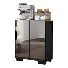 Aparador Cantinho Do Café Com Espelho E Pés Quadrados 2 Porta