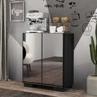 Aparador Cantinho Do Café Com Espelho E Pés Quadrados 2 Porta