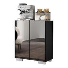 Aparador Cantinho Do Café Com Espelho E Pés Quadrados 2 Porta