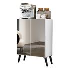 Aparador Cantinho Do Café Com Espelho E Pés Retrô 2 Portas Mu