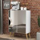 Aparador Cantinho Do Café Com Espelho E Pés Retrô 2 Portas Mu