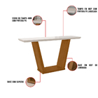 Aparador Carla 130x40 Cm Off White Com Base De Madeira Cinamo