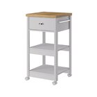 Aparador Carrinho Chá 1 Gaveta Cinza