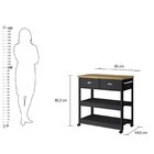 Aparador Carrinho Chá 2 Gavetas Ba-135 Denver  Preto