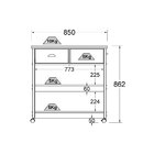 Aparador Carrinho Chá 2 Gavetas Ba-135 Denver Ditália Móveis