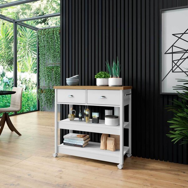 Aparador Carrinho Chá 2 Gavetas Ba-135 Denver Ditália Móveis