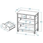 Aparador Carrinho Chá 2 Gavetas Ba-135 Denver Ditália Móveis