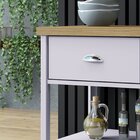 Aparador Carrinho Chá 2 Gavetas Cinza