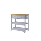 Aparador Carrinho Chá 2 Gavetas Cinza