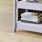 Aparador Carrinho Chá 2 Gavetas Cinza