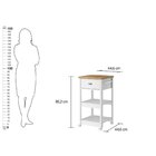 Aparador Carrinho Chá Ba-130 Denver Ditália Móveis 1 Gaveta 4