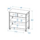 Aparador Carrinho Chá Ditália 2 Gavetas Preto Ba-135