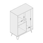 Aparador Cayman 750 2 Portas 1 Nicho Com Pés De Metal Politor