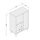 Aparador Cayman 750 2 Portas 1 Nicho Com Pés De Metal Politor