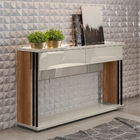 Aparador Cecília Com Tampo Espelhado Freijó Off White