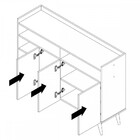 Aparador Celta 3 Portas 3 Prateleiras Nature/off White - Giga