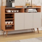 Aparador Celta 3 Portas 3 Prateleiras Nature/off White - Giga