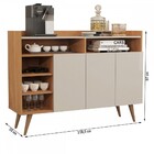 Aparador Celta 3 Portas 3 Prateleiras Nature/off White - Giga