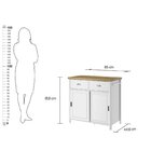 Aparador Chá 2 Portas De Correr 2 Gavetas Ba-145 Denver Branco