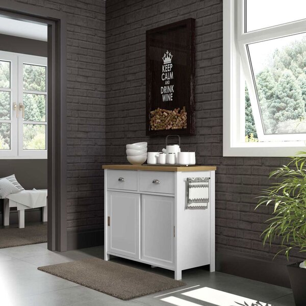 Aparador Chá 2 Portas De Correr 2 Gavetas Ba-145 Denver Branco